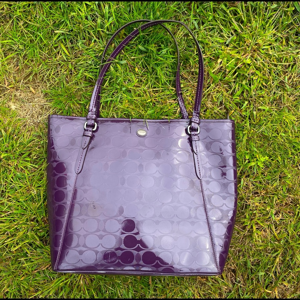 Coach Deep purple tote bag